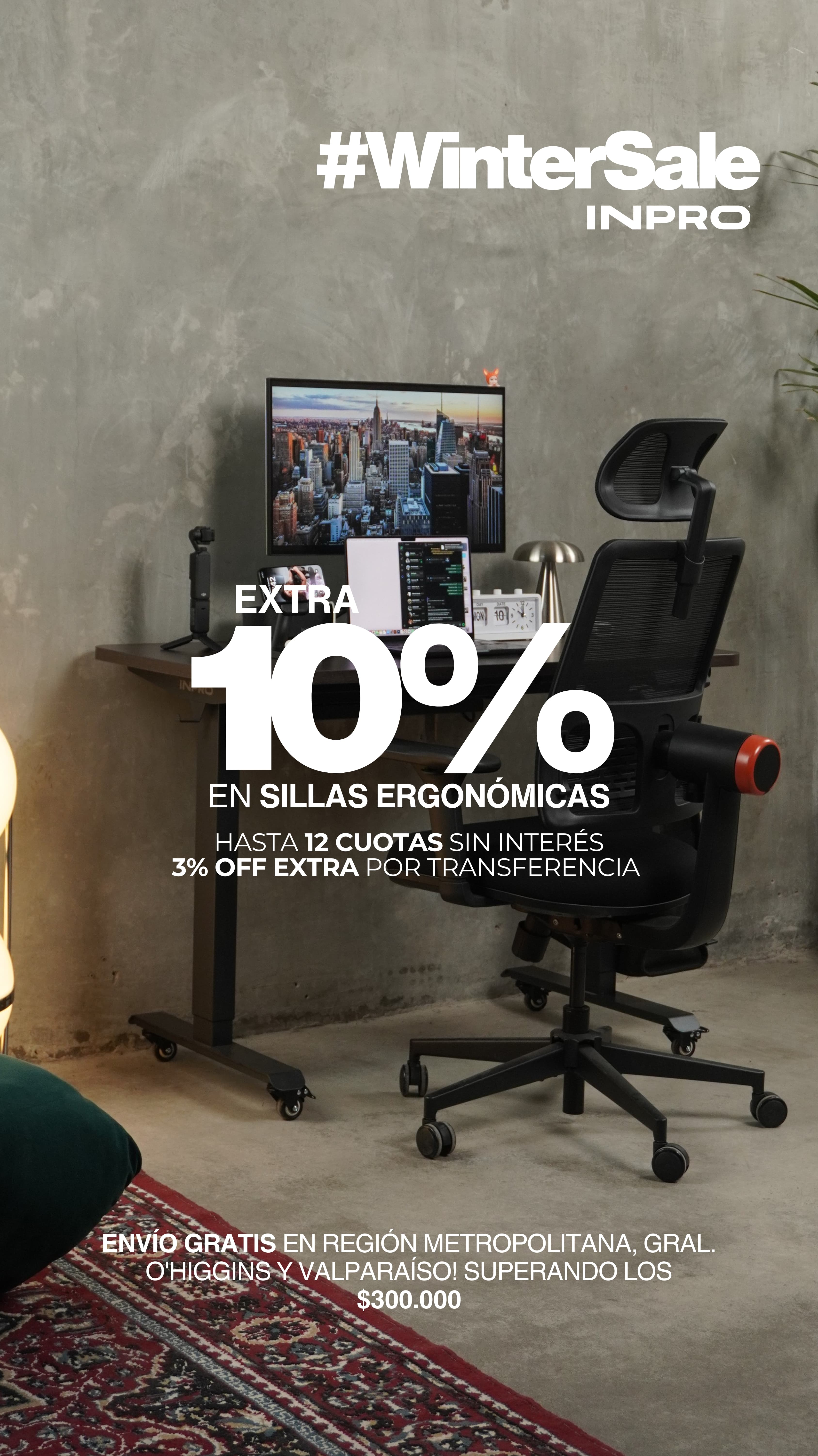 Winter Sale INPRO: 10% extra en sillas ergonómicas