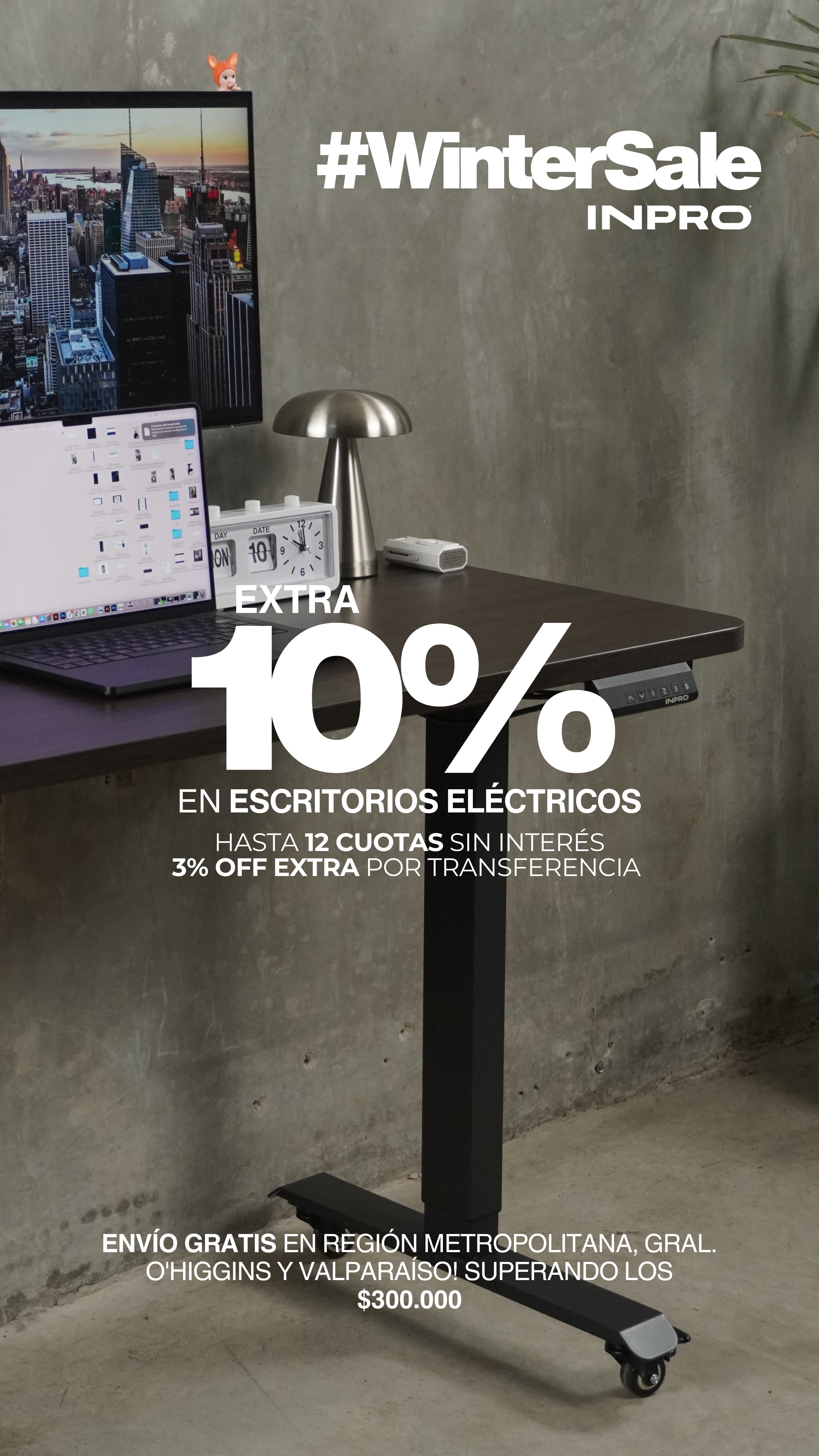 Winter Sale INPRO: 10% extra en escritorios eléctricos