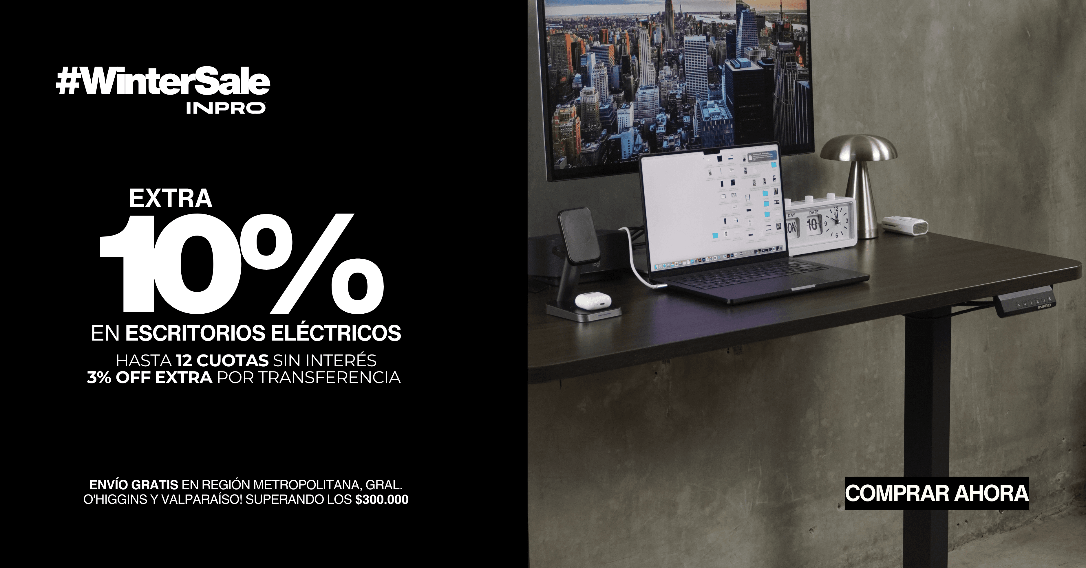 Winter Sale INPRO: 10% extra en escritorios eléctricos