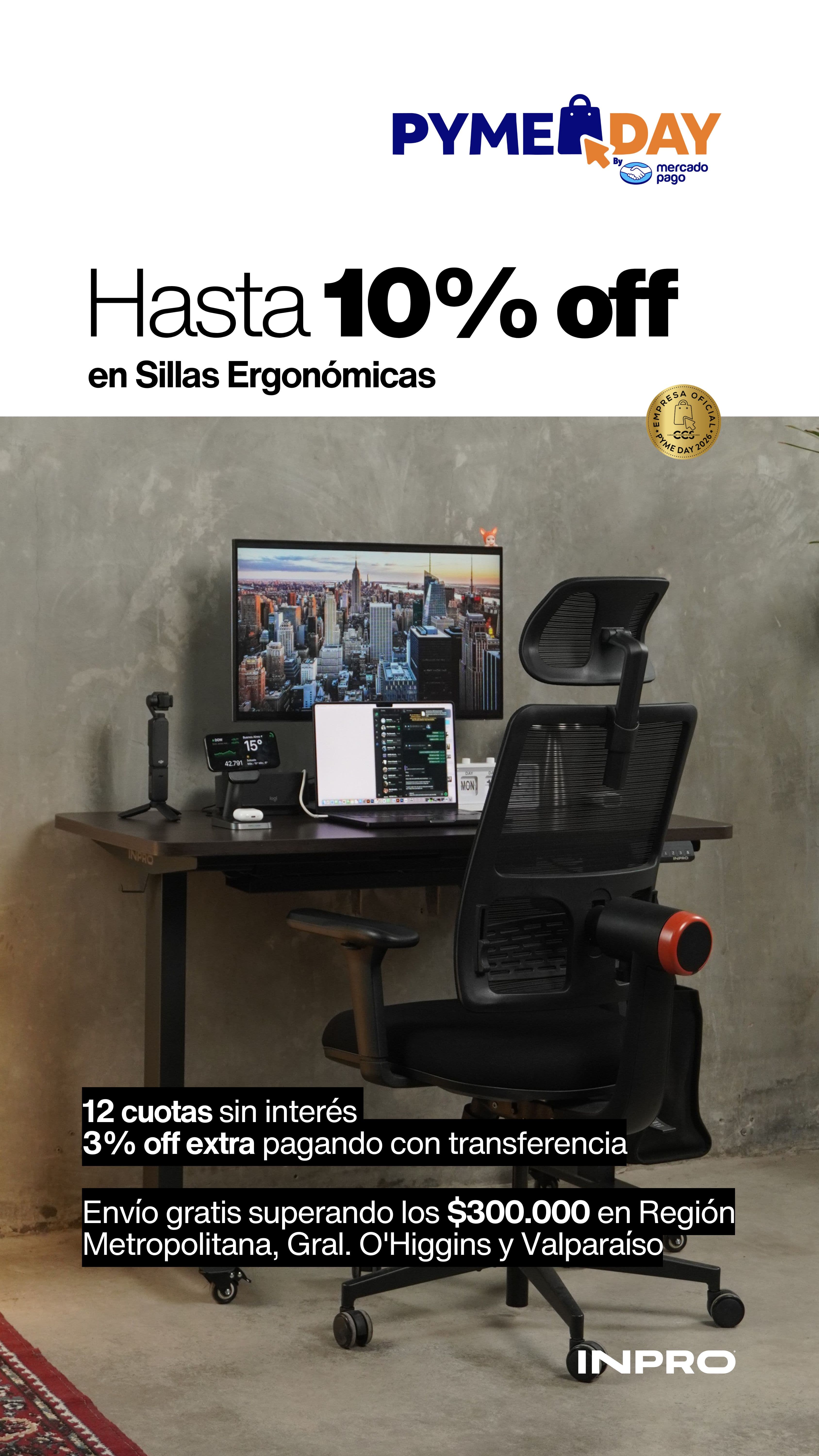 PYME Day INPRO: hasta 10% off en sillas ergonómicas