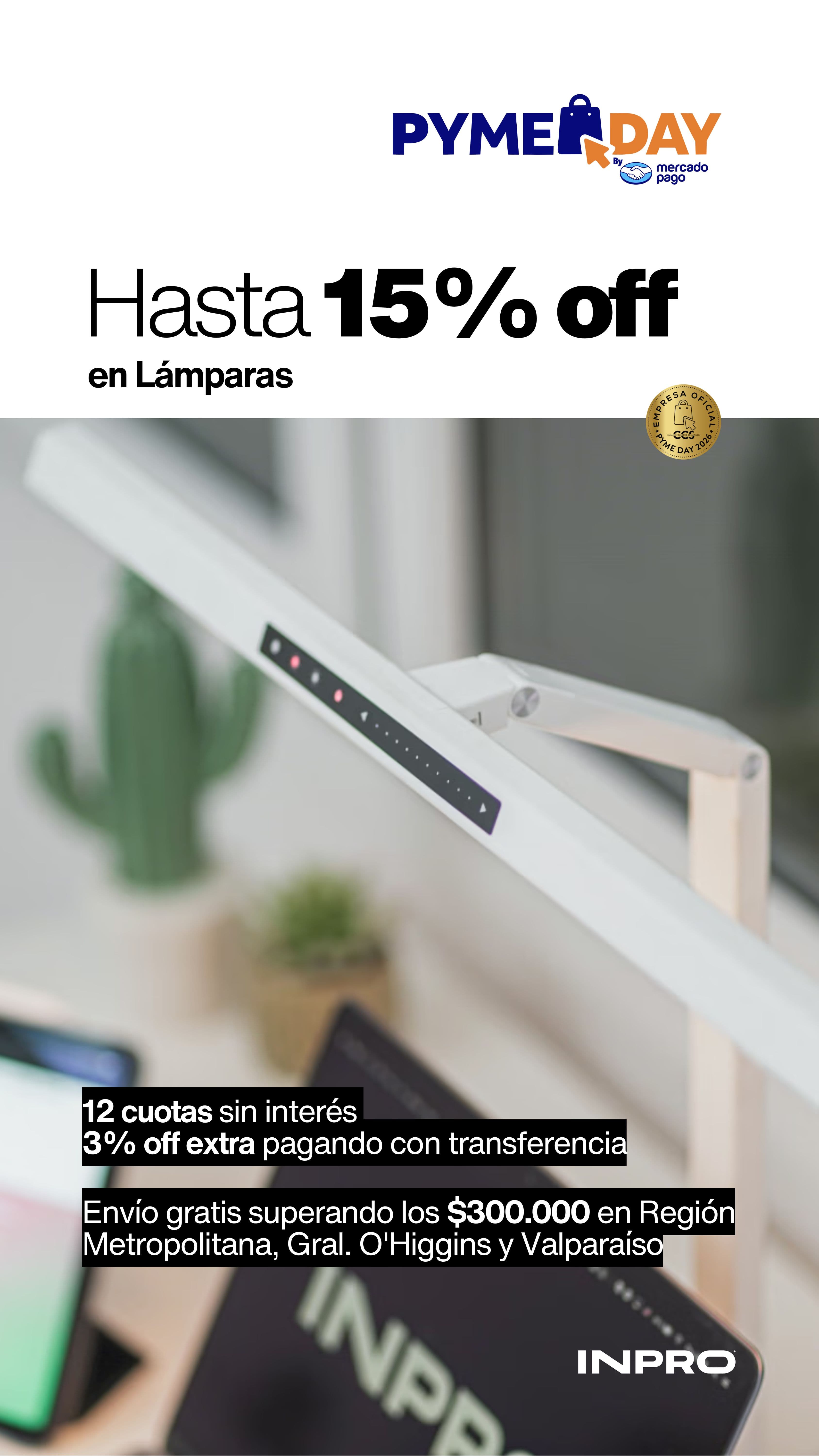 PYME Day INPRO: hasta 15% off en lámparas