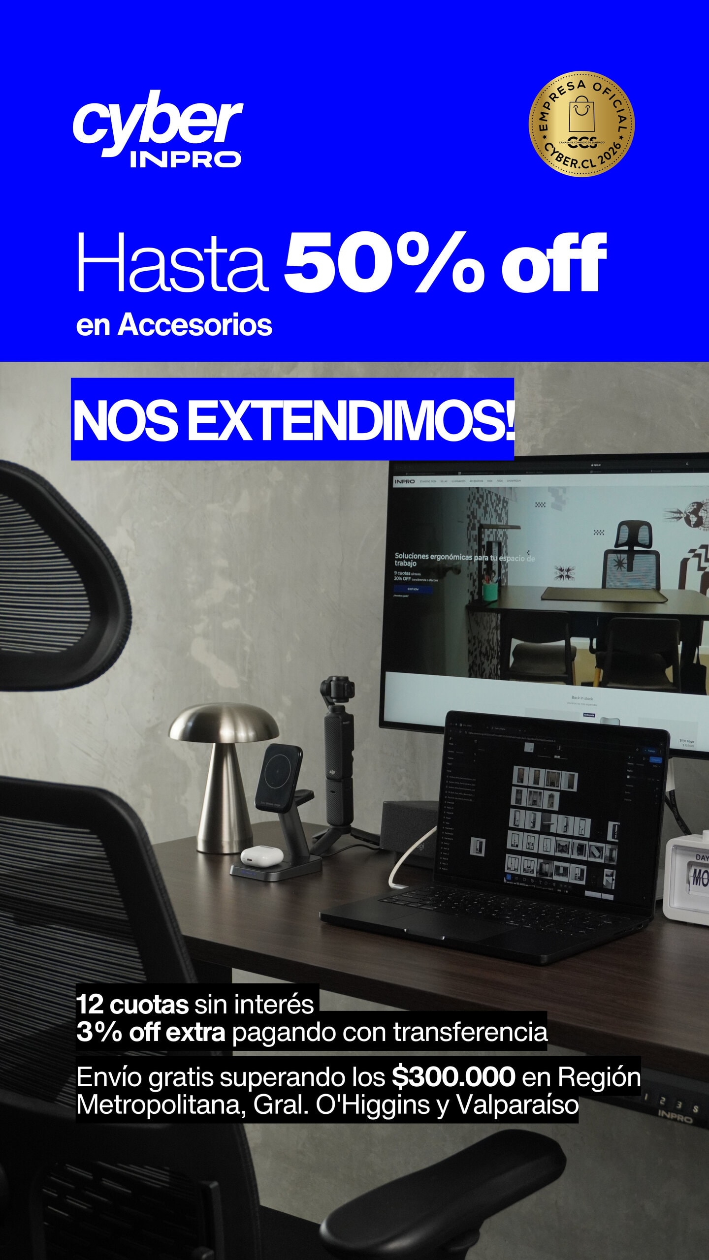 Cyber INPRO: hasta 35% off en sillas ergonomicas