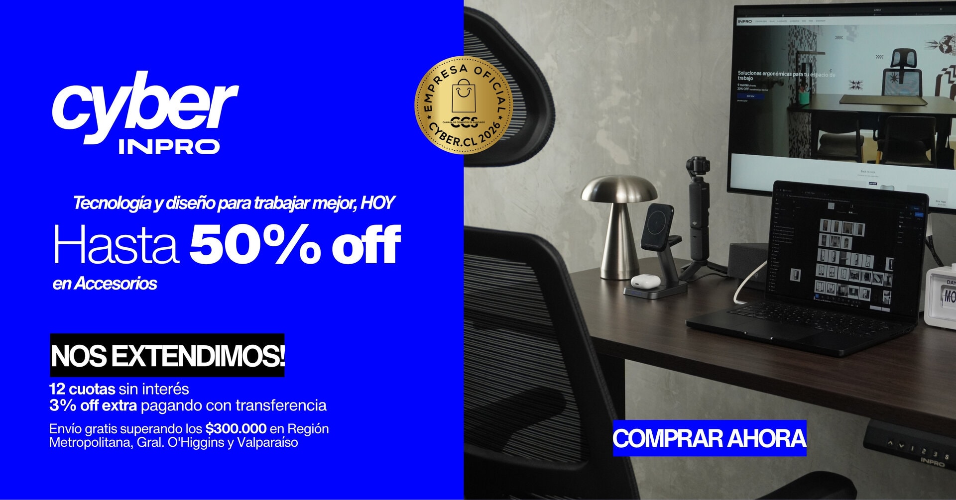 Cyber INPRO: hasta 35% off en sillas ergonomicas