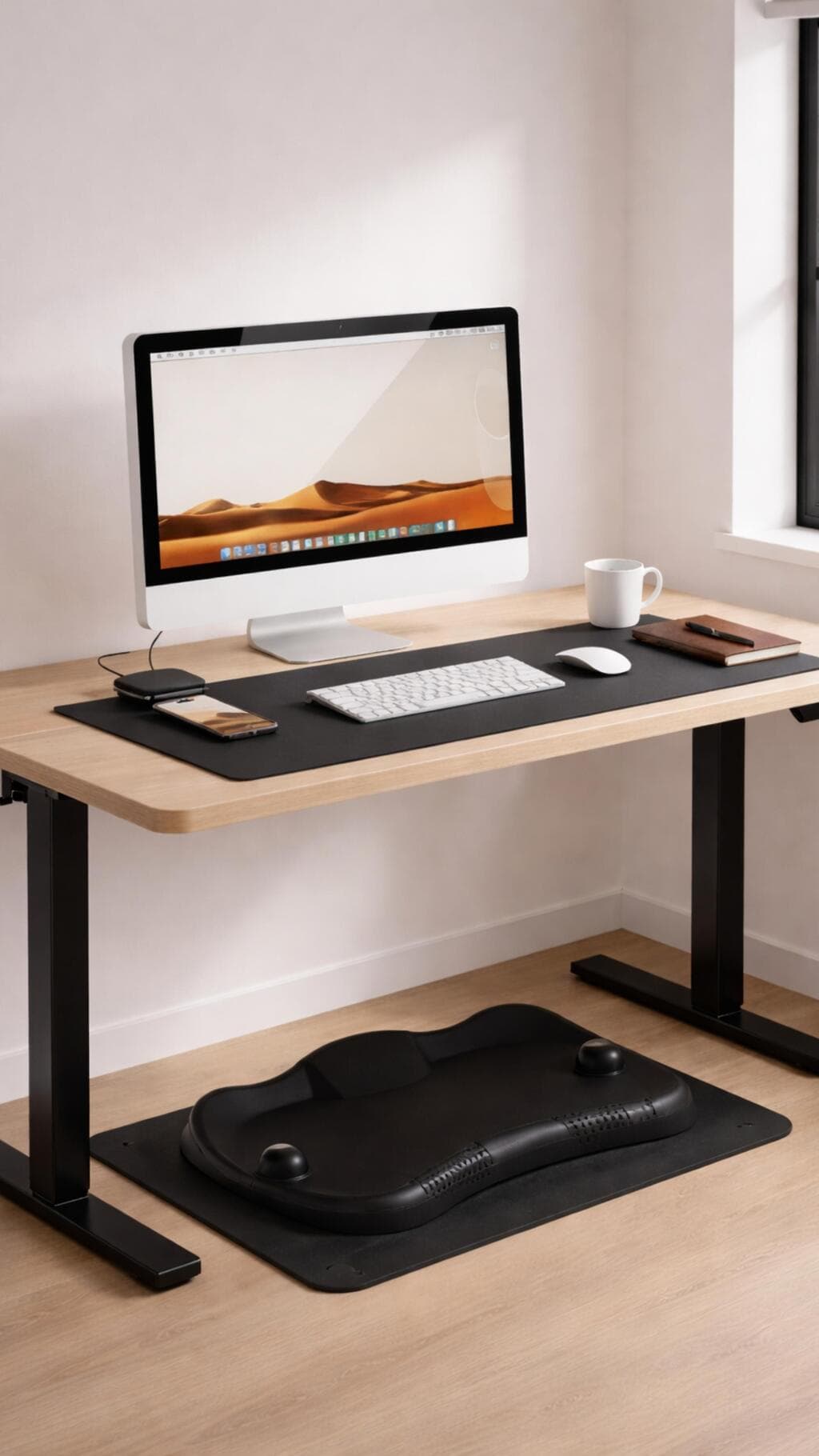 Setup Ergonomía: Escritorio Eléctrico Neonix + Mat de Piso + Mouse Pad Ecocuero