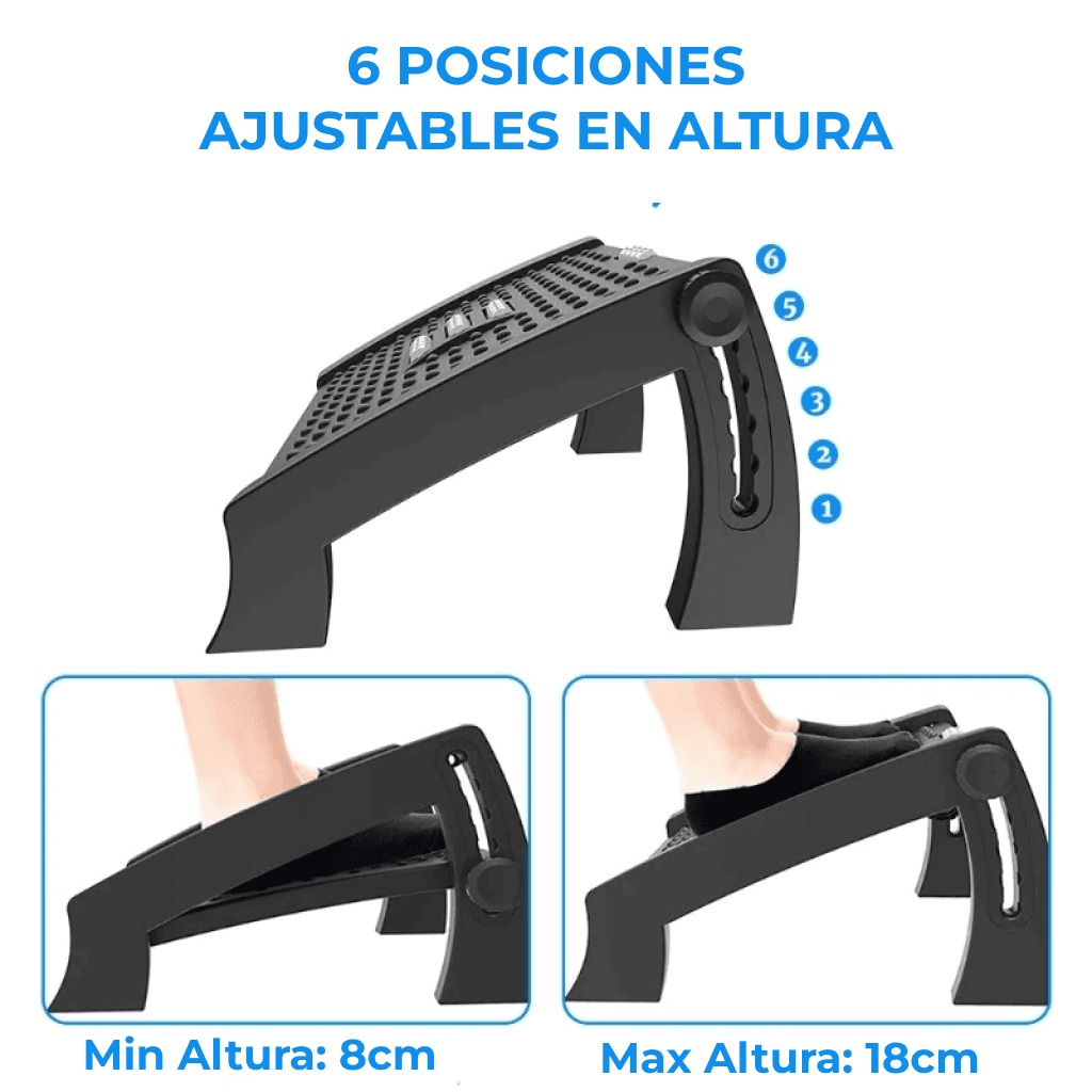 Reposapies regulable con masajeador